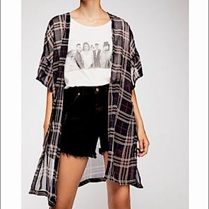 Margate Sheer Plaid Kimono - never wore